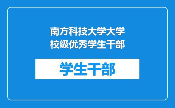 南方科技大学大学校级优秀学生干部