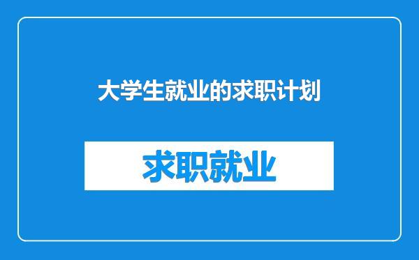 大学生就业的求职计划