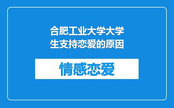 合肥工业大学大学生支持恋爱的原因