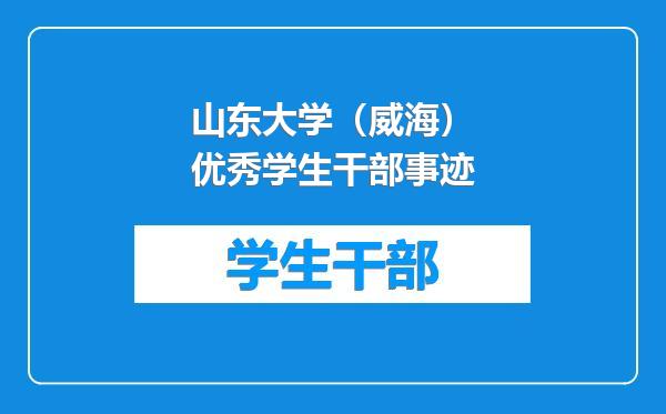 山东大学（威海）优秀学生干部事迹