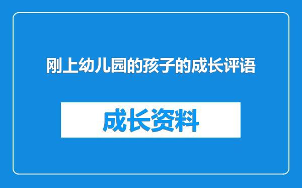 刚上幼儿园的孩子的成长评语