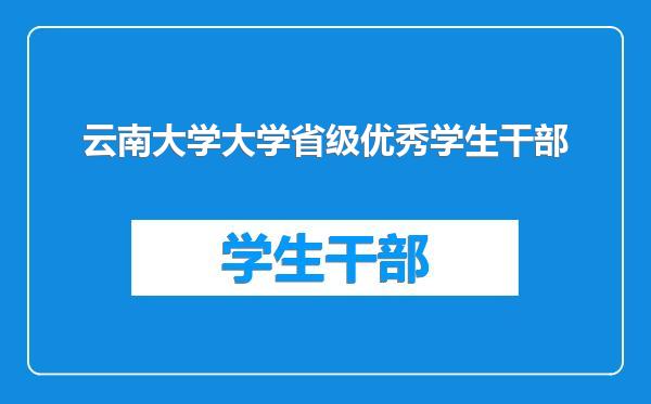 云南大学大学省级优秀学生干部