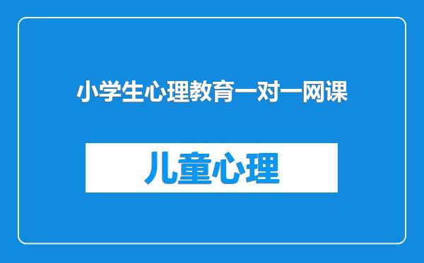 小学生心理教育一对一网课