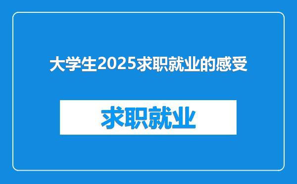 大学生2025求职就业的感受