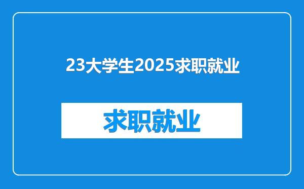 23大学生2025求职就业