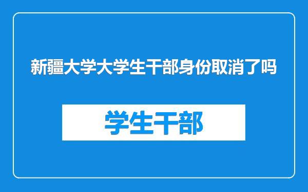 新疆大学大学生干部身份取消了吗